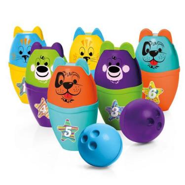 Brinquedo Jogo Boliche Infantil C/ 8 Peças - Pica Pau