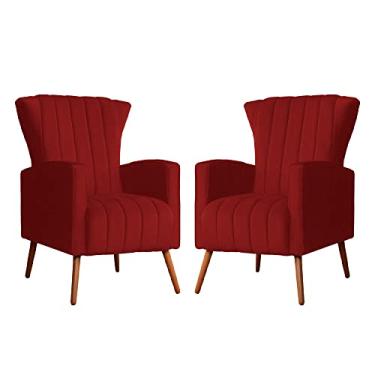 Imagem de Kit 02 Poltrona para Sala Melinda Suede Cores - DS Estofados