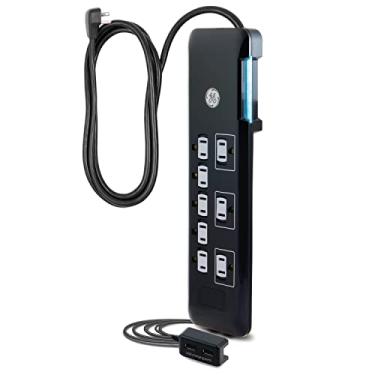 Imagem de GE UltraPro 8 Saídas Protetor contra surtos, 2 portas USB amarradas, cabo de alimentação de 1,2 m, 2169 Joules, plugue plano, filtro de energia, disjuntor, garantia, preto, 34117
