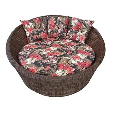 Imagem de DETALHES DE VARANDA Linda Chaise Maiu Preto Moderno Cadeira com Apoio de Braço para Sala de Jantar e Relaxar Outdoor Preto Poliéster Redonda