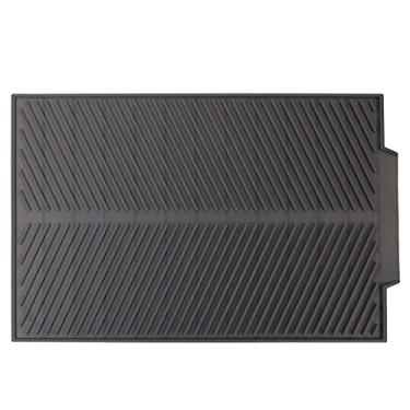 Imagem de Cabilock Tapete de silicone para secagem de louça, tapete de trivete fácil de limpar, escorredor de panela quente para pia de bancada de cozinha (cinza)