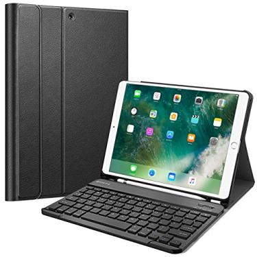 Imagem de Fintie Capa de teclado para iPad Air 3ª geração 10,5" 2019 / iPad Pro 10,5" 2017 - Capa protetora com suporte SlimShell com teclado Bluetooth sem fio e suporte de lápis magnético removível, Preto