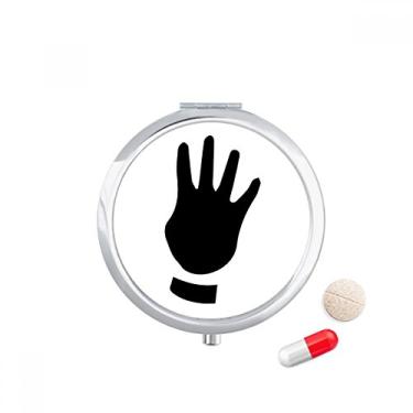 Imagem de Estojo de comprimidos com desenho de quatro gestos, caixa de armazenamento de medicamentos, dispensador de contêiner