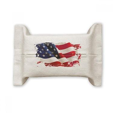 Imagem de Bolsa de linho de algodão com estampa de estrelas e listras da bandeira dos EUA