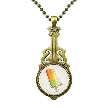 Imagem de DIYthinker Colar laranja amarelo verde picolé doce sorvete colar antigo joia música pingente