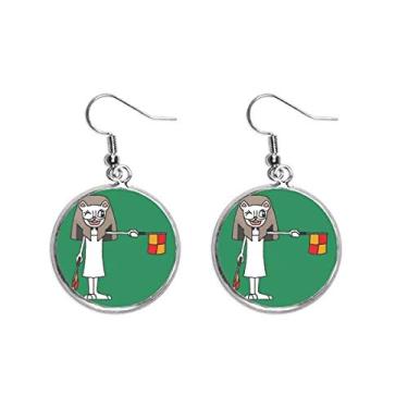 Imagem de Brinco feminino de árbitro indica bandeira desenho mamãe orelha pendurado prata pingente joia