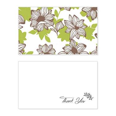 Imagem de Cartão de agradecimento para aniversário de aniversário com flores marrom claro