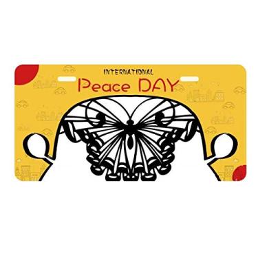 Imagem de DIYthinker Placa de carro Borboleta com babados Asa Placa de carro Decoração Dia da Paz