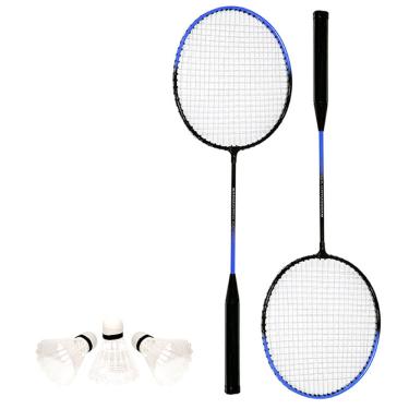 Imagem de Kit Badminton Raquete e Peteca Azul Art Sport