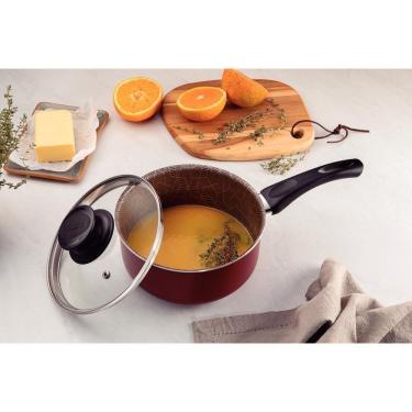 Imagem de Panela Com Tampa 20Cm Vidro Tramontina Antiaderente Vermelho