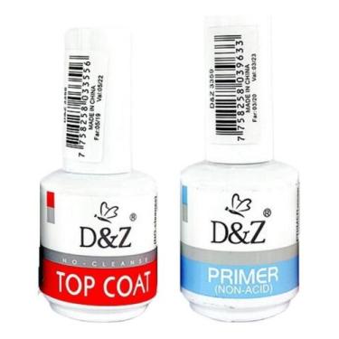 Imagem de Top Coat + Primer D&Z Blindagem Unhas Gel Led Uv Manicure