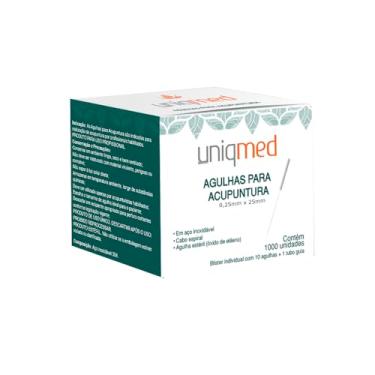 Imagem de AGULHA PARA ACUPUNTURA 1000UN 0,25X25MM UNIQMED TAMANHO:0,25X25MM
