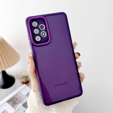 Imagem de Capa transparente de silicone macio para Samsung S23 Ultra S23 Plus A54 A34 A14 A73 A53 A33 A52 A32 5G J2 J7 Prime Capa transparente, roxa, para A22 5G