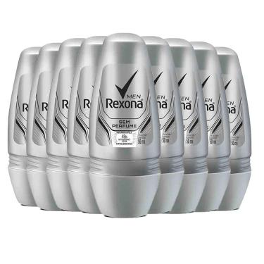 Imagem de Kit Desodorante Roll On Rexona Men Sem Perfume 50ml - 9 Unidades