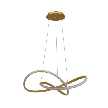 Imagem de Lustre Pendente Led Design Moderno Dourado 3000k Trilha SL Iluminação