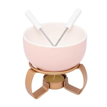 Imagem de LYOR - Aparelho de Fondue 4 Peças Aspen Rosa 350ml - Ideal para Chocolate