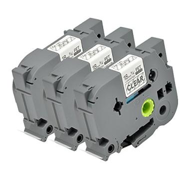 Imagem de Cartucho de fita de etiquetagem P Touch Label TZ141 TZo141 TZe Label Orison preto sobre transparente, compatível com Brother Label Maker Tape Tape 18 mm 3/4 polegadas 8 m refis de cassete