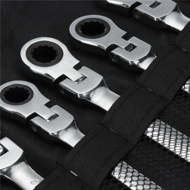 Imagem de 12pcs cabeça flexível catraca chave chave conjunto métrico 8-19mm span