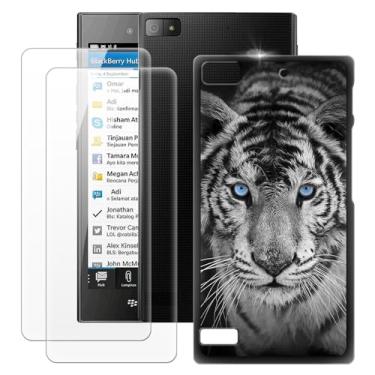 Imagem de MILEGOO Capa para BlackBerry Z3 + 2 peças protetoras de tela de vidro temperado, capa ultrafina de silicone TPU macio à prova de choque para BlackBerry Z3 Jakarta (5 polegadas)