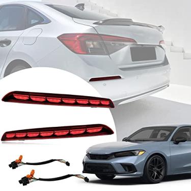 Imagem de BINQIGOO Kit de DRL para Honda Civic 11th 2022-2023 Refletor Traseiro LED Completo de LED Vermelho para Honda Civic 11º 2022-2023 Função como Luzes sequenciais de seta de seta, luz diurna, kit de luz de freio