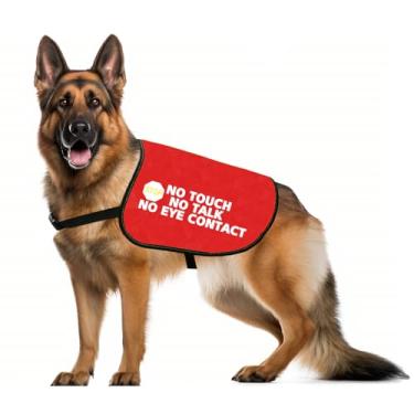 Imagem de JXGZSO Nervous Dog Jacket Vest Dog Service Dog Working Dog No Touch No Talk No Eye Contact Slogan Warning Vest (Eye Contact G)