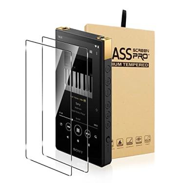 Imagem de AudioPartner Protetor de tela LCD frontal premium 9H à prova de arranhões Película protetora de vidro temperado para Sony Walkman NW-ZX700 NW-ZX706 NW-ZX707 (2 peças)