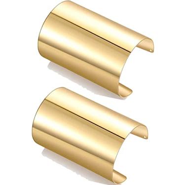 Imagem de FIRAZIO Pulseira de 2 a 8 peças para mulheres pulseiras de arame largo aberto pulseira de ouro ajustável, Metal, Sem pedras preciosas