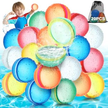 Imagem de WHDPETS Reusable Water Balloons, Refillable Magnetic Water Bombs, Quick Fill and Self Sealing Water Splash Balls for Kids Pool Outdoor Beach Summer Partys (20PCS)