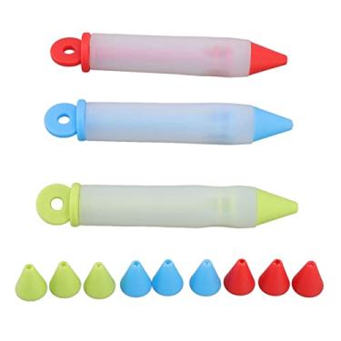 Imagem de Caneta de escrita de alimentos, conjunto de canetas de confeiteiro de bolo DIY, canetas de silicone para escrever, 3 conjuntos de canetas de decoração de bolo, kit de ferramentas de silicone de grau