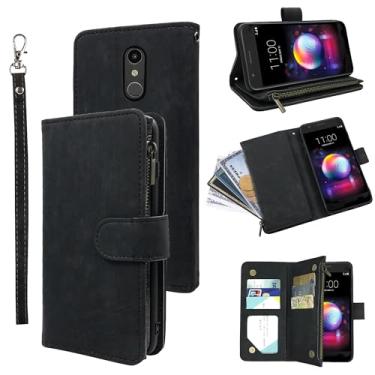 Imagem de Capa carteira compatível com LG K30 2018/Premier Pro LTE/Phoenix Plus/Harmony 2/K10/K11/Xpression e suporte de cartão vintage premium com suporte para celular LGK30 K 30 30K LMX410 feminino masculino