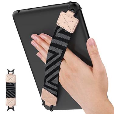 Imagem de MoKo Alça de mão de segurança para tablet de 9 a 11 polegadas - iPad/iPad Pro/iPad Air/Kindle Fire HD/Samsung/Lenovo, alça de mão versátil de alta elasticidade, suporte leve para os dedos, ouro rosa