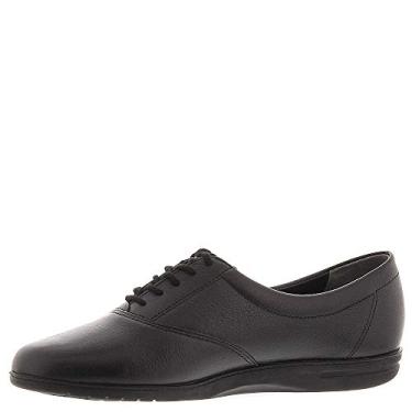 Imagem de Easy Spirit Sapato Oxford feminino com cadarço, Couro preto, 10 X-Wide