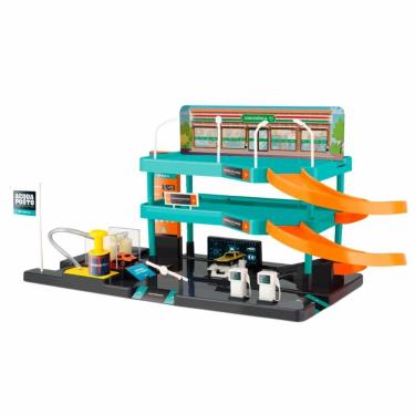 Imagem de Cenário e Veículo - Acqua Posto - Lava Rápido que Sai Água - Nig Brinquedos