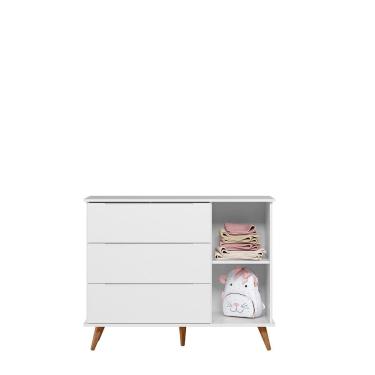 Imagem de Gaveteiro Infantil Lunna 100% MDF Estilo Retrô - Branca