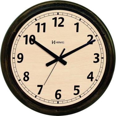 Imagem de Relógio De Parede 40 Cm Ouro Velho Retrô Herweg 6654-245 Ouro Envelhecido