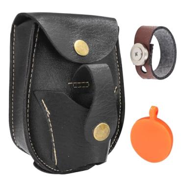 Imagem de ZHUOCE Bolsa de munição de estilingue 2 em 1, suporte de bolas de munição de aço, bolsa de couro com anel magnético e alvo