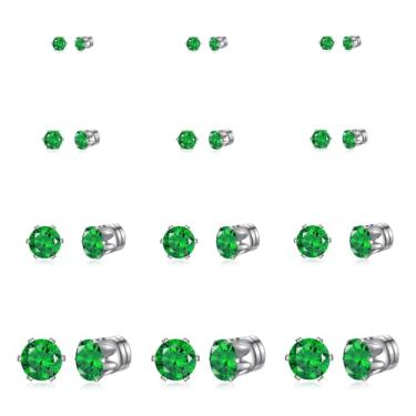 Imagem de Spiritlele 12 pares de brincos magnéticos coloridos brincos falsos clipe sem piercing conjunto de brincos, Aço inoxidável, Cristal