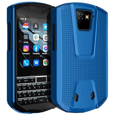 Imagem de Nakedcellphone Capa para telefone de bolso Unihertz Titan, [Textura de grade] Capa protetora rígida fina - Azul