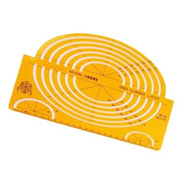 Imagem de Utoolmart Modelos de desenho geométrico, réguas de plástico, réguas transparentes, régua isométrica, ferramenta de medição para estudantes, estênceis de círculos grandes para pintura