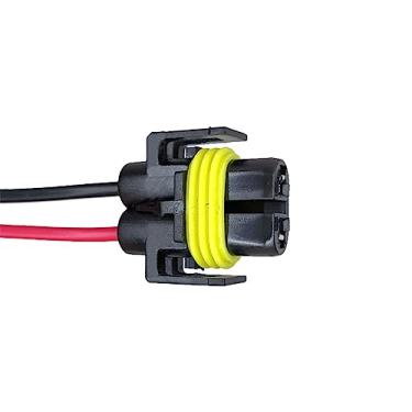Imagem de Dewkou 2 peças H11 conector de soquete de fio de luz de carro, soquetes de fiação de extensão com fios, plugue adaptador de pigtail multiuso para luz de neblina lâmpada de feixe alto baixo (preto)