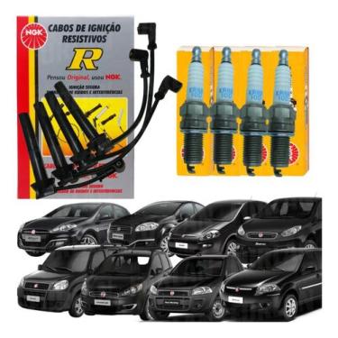 Imagem de Kit Cabos Velas Palio Idea Doblo Punto 1.6 1.8 Etorq 15 A 22 - NGK