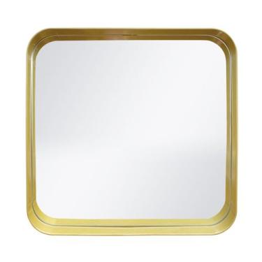 Imagem de Espelho Decorativo Urban Dourado 50x50cm Quadrado Cantos - E2G Design