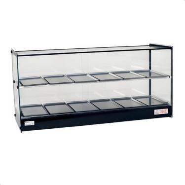 Imagem de Estufa vitrine aquecedor salgados dupla 10 bandejas led 110v - TITA