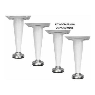 Imagem de 6 Pés Cônico Para Moveis Cromado,preto, Branco 20cm  Renna - comercial