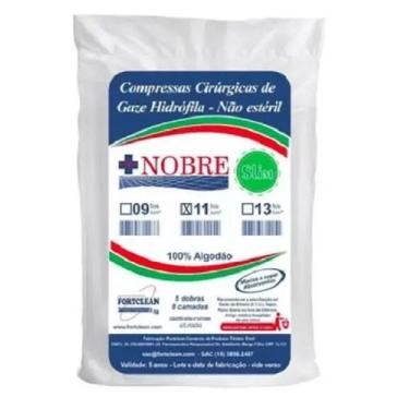 Imagem de Compressa De Gaze Não Esteril 11 fios Pacote c/215 gr Nobre Slim