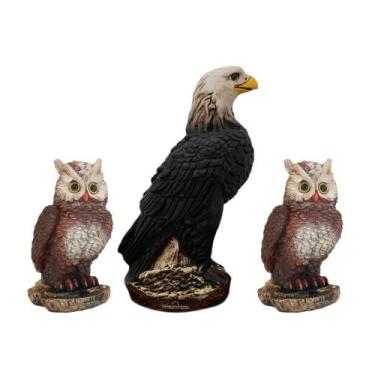 Imagem de Kit 2 Coruja 1 Gavião Espanta Pombo E Passarinhos - Várias Variedades