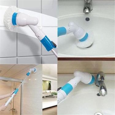 Imagem de Escova Elétrica Para Lavar Banheiro Sem Fio Giratória 360 Limpa Fácil 