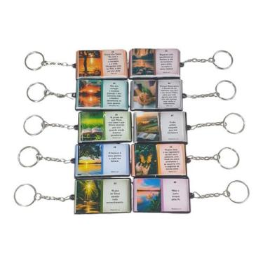Imagem de Bíblia Em Chaveiro Com Salmos Sortidos Personalizado Com 10 Unidades -