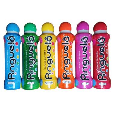 Imagem de Kit 6 Marcadores De Bingo Pinguelô Com 80ml - 6 Cores