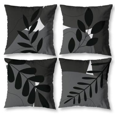 Imagem de Kit 4 Capas de Almofadas Cheias Estampa FOLHA 40cm X 40cm - Mercado Bo